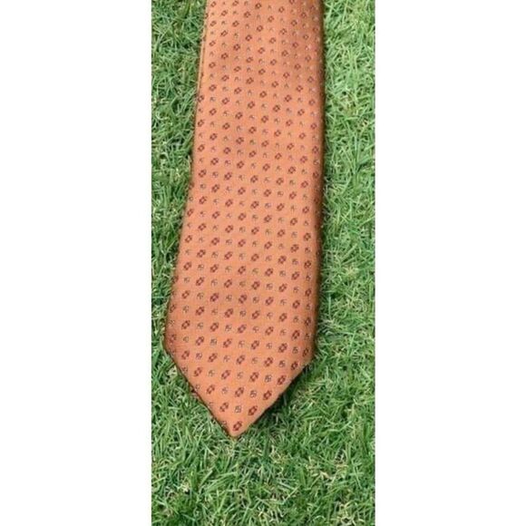 Yves Saint Laurent YVS VINTAGE Necktie Tie brown print - Picture 2 of 3